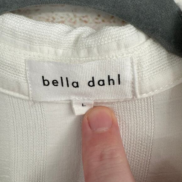 Bella Dahl Linen Blend Button Down Blouse Womens Large Ivory White - Picture 8 of 12